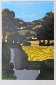 Lino print 'The scenic route'