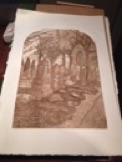 Etching Dean Road Cemetery by Michael Atkin