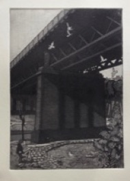 Valley Bridge Scarborough etching