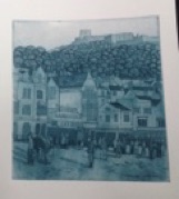 Foreshore Foorball etching by Michael Atkin